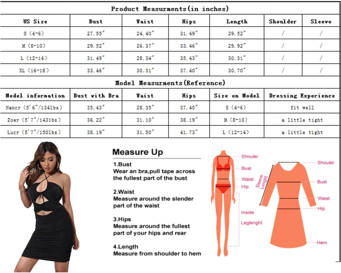 Women Sexy Sparkly Cutout Criss Cross Halter Mini Dress Sleeveless Ruched Bodycon Glitter Party Club Dress Black S