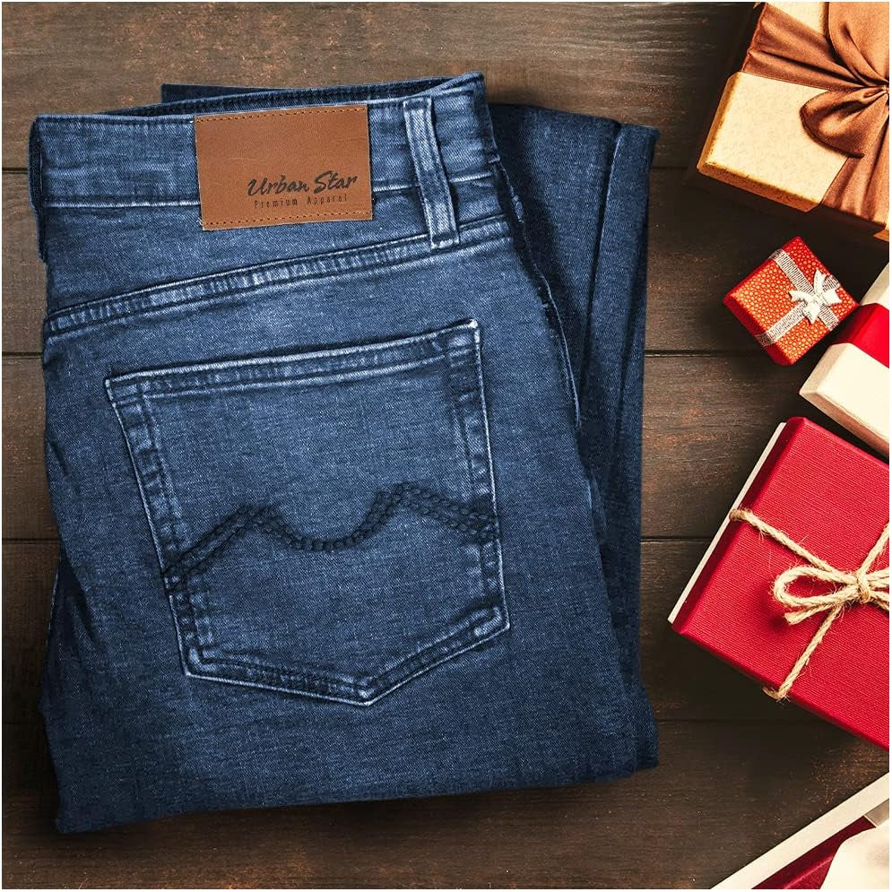 Men's Relaxed Fit Straight Leg Stretch Jeans - Ultimate Comfort Superflex Pants