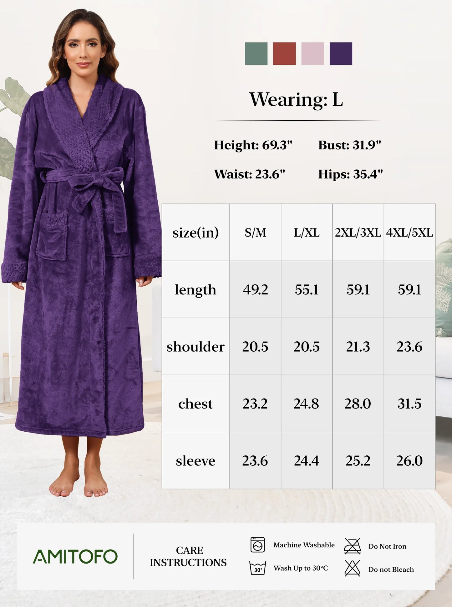 Indulge in Luxury: Women's Soft Fleece Bathrobe - Cozy Long Spa Robe for Ultimate Comfort