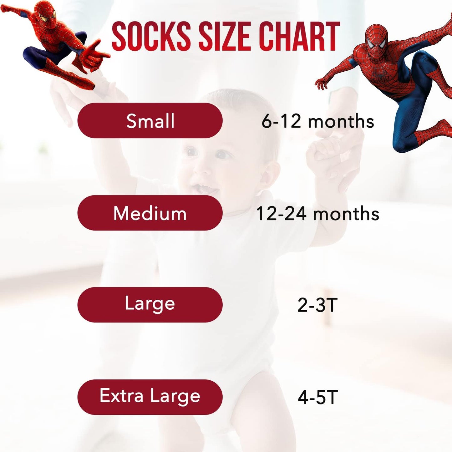 Spiderman Grip Socks, 10 Pack, Toddler Boys, Ankle Length, Multicolor, Small