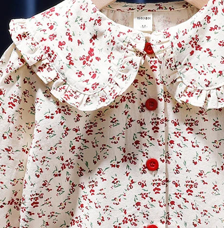 Girls Shirt 2024 Spring New Baby Long Sleeved Shirt Korean Fashion Doll Shirt Little Girl Fashionable Top Blouse for Girls