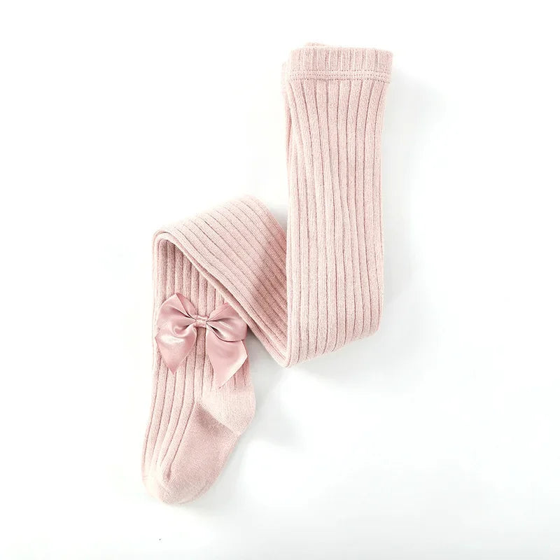 Spring Autumn Baby Girls Tights Cotton Knitting Tights for Girls Fashion Bowknot Children Girls Pantyhose Soft Leggings