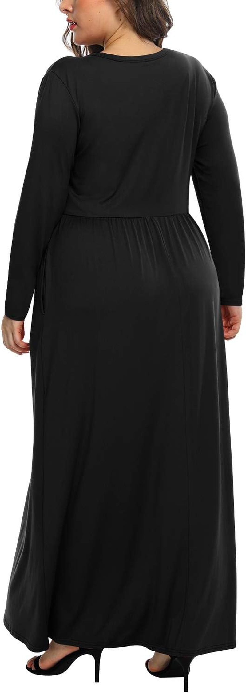 Plus Size Maxi Dress for Curvy Women - Long Sleeve Casual Style