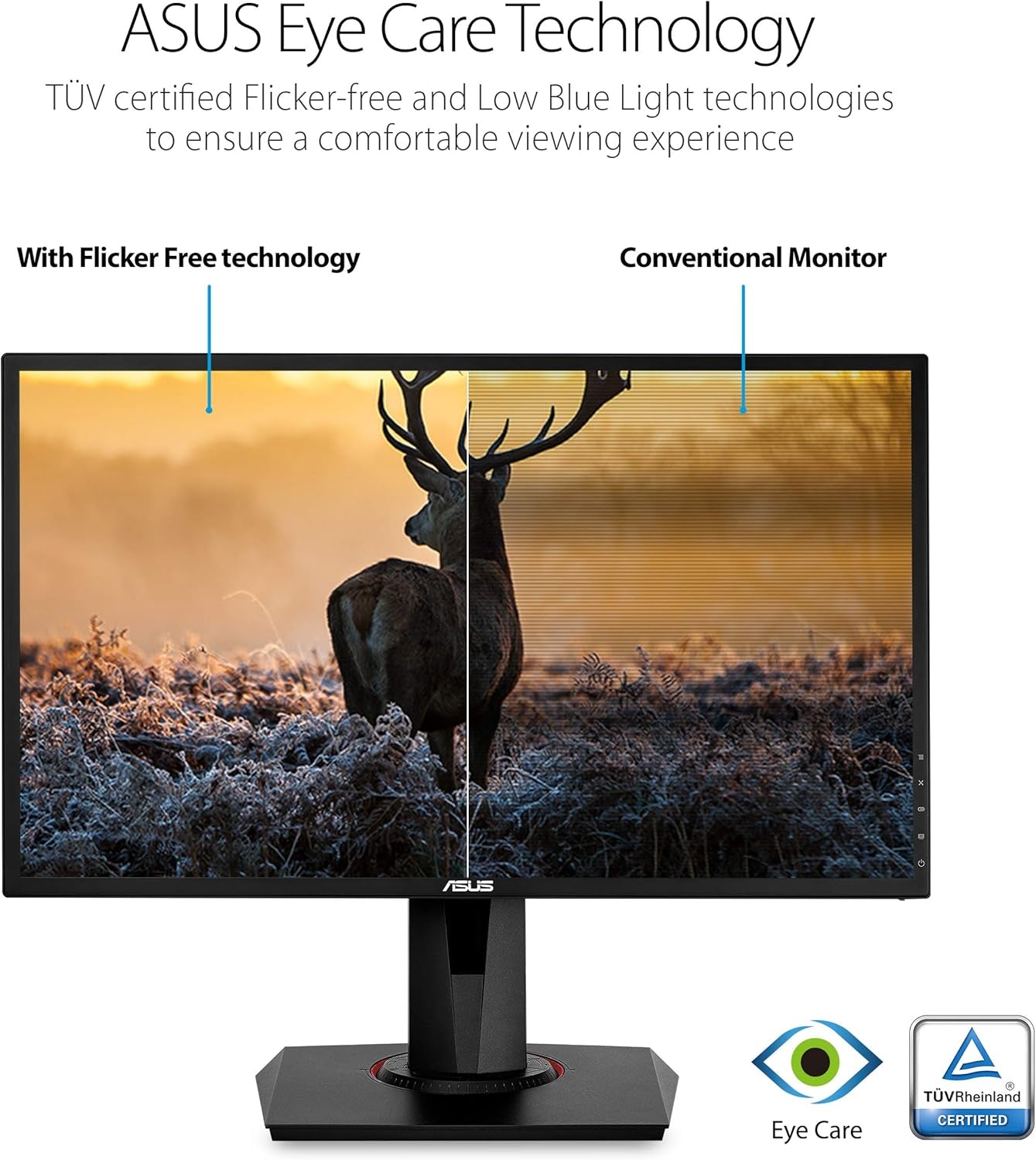 VG248QG 24-Inch G-SYNC Gaming Monitor, 165Hz, 1080P, 0.5ms Response Time, Eye Care Technology, DP, HDMI, DVI, Black