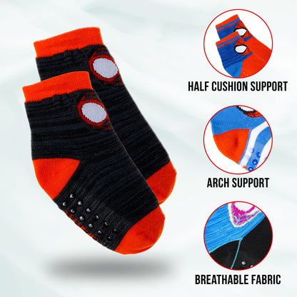 Spiderman Grip Socks, 10 Pack, Toddler Boys, Ankle Length, Multicolor, Small