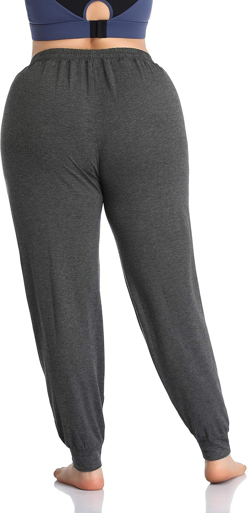 Women's Plus Size Casual Lounge Yoga Pants - Comfortable Relaxed Joggers with Drawstring and Pockets