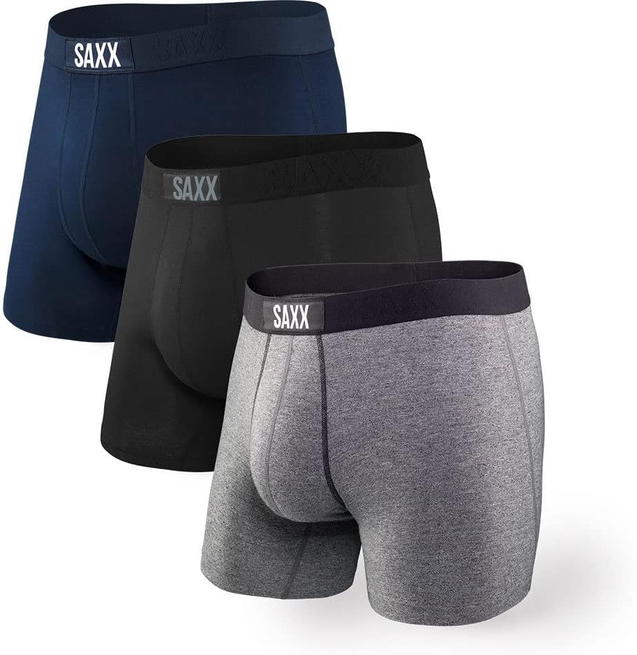 Men's Vibe Super Soft Boxer Briefs with Pouch - Pack of 3