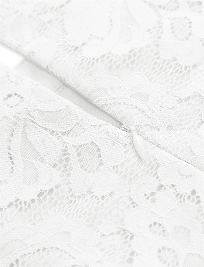 Halter Lace Wedding Guest Dress with Hi-Lo Hem for Women - Formal Cocktail Party and Bridesmaid Attire