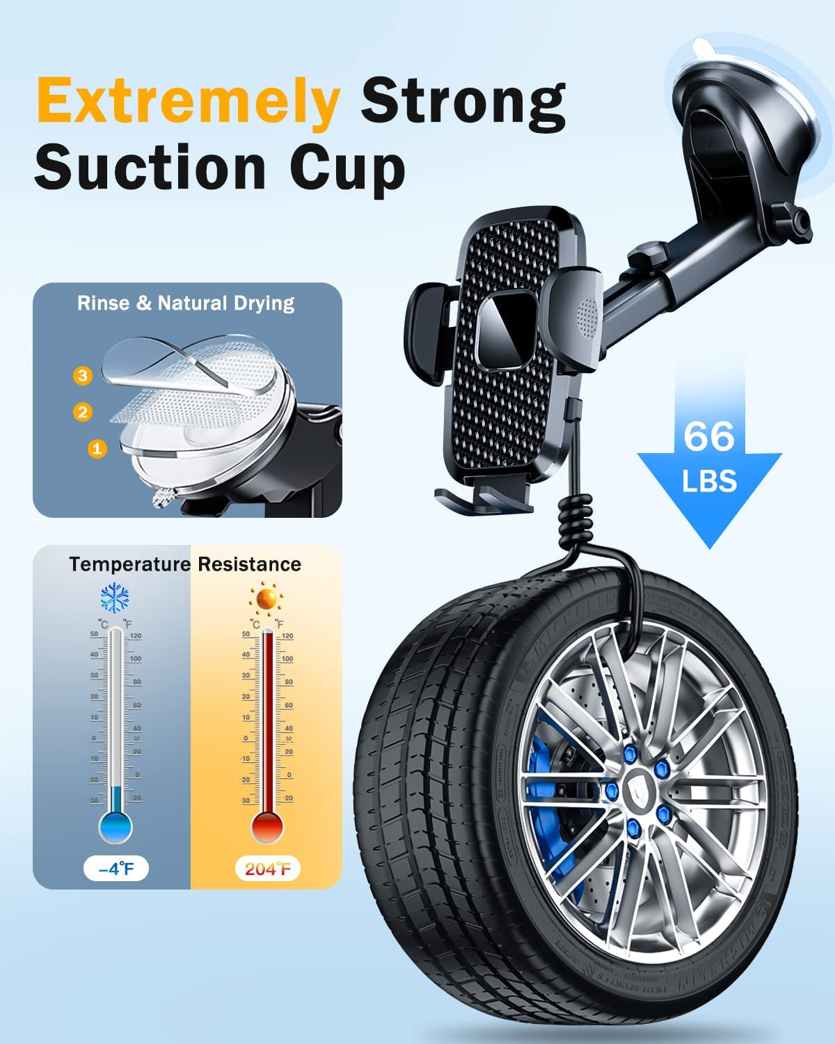 Soporte Para Telefono Con Parabrisas Para Automovil Succion Grado Militar Nueva