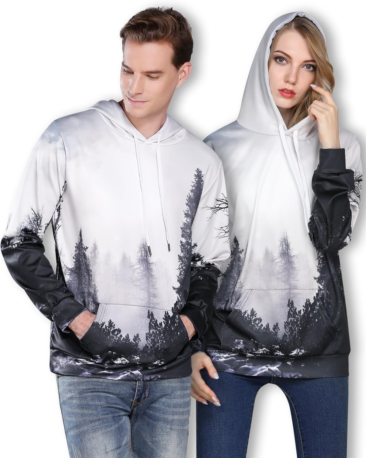 Unisex Hoodies 3D Print Galaxy Pullover Hooded Sweatshirt Hoodies with Big Pockets for Men, Teen Boy, Women