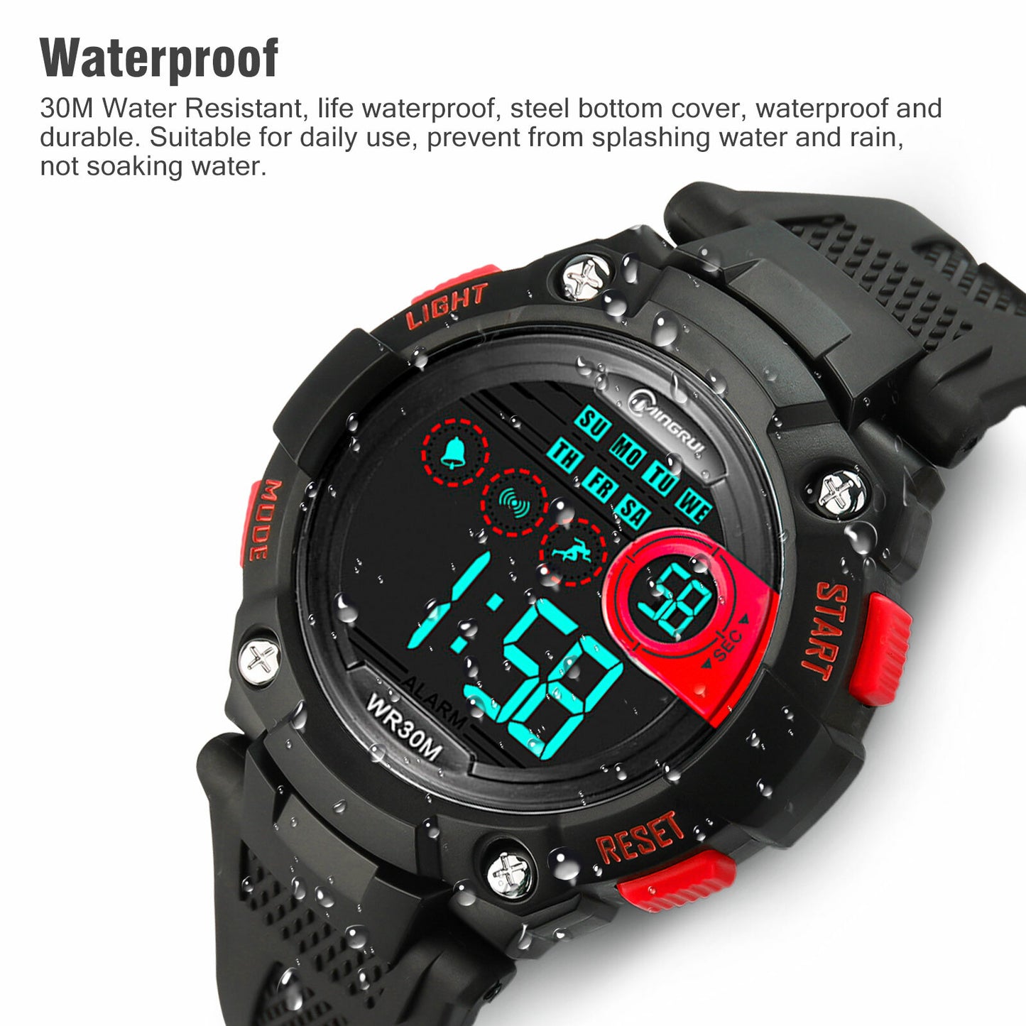 Kids LED Digital Electronic Watch Waterproof Children Boy Girl Sports Wristwatch