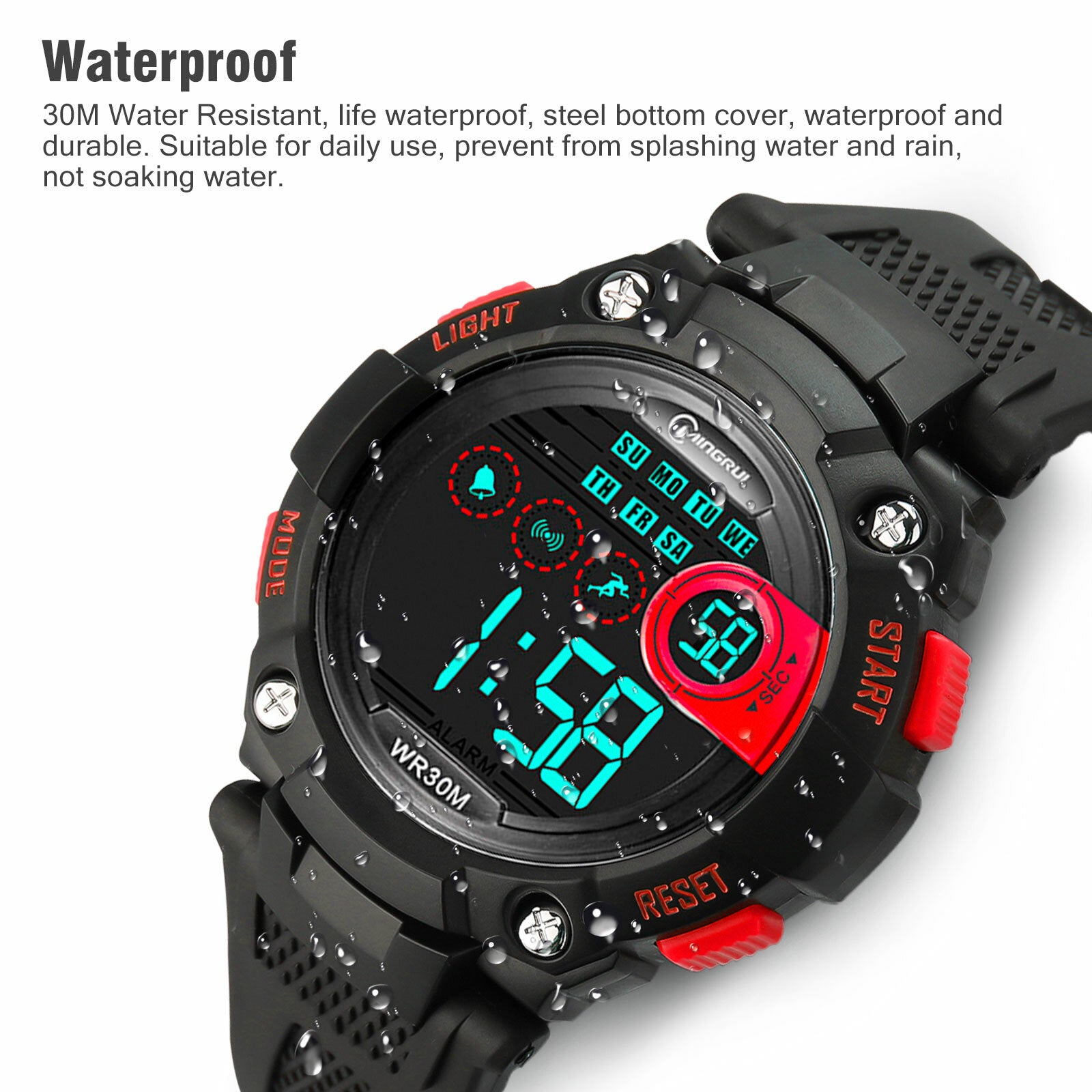 Kids LED Digital Electronic Watch Waterproof Children Boy Girl Sports Wristwatch