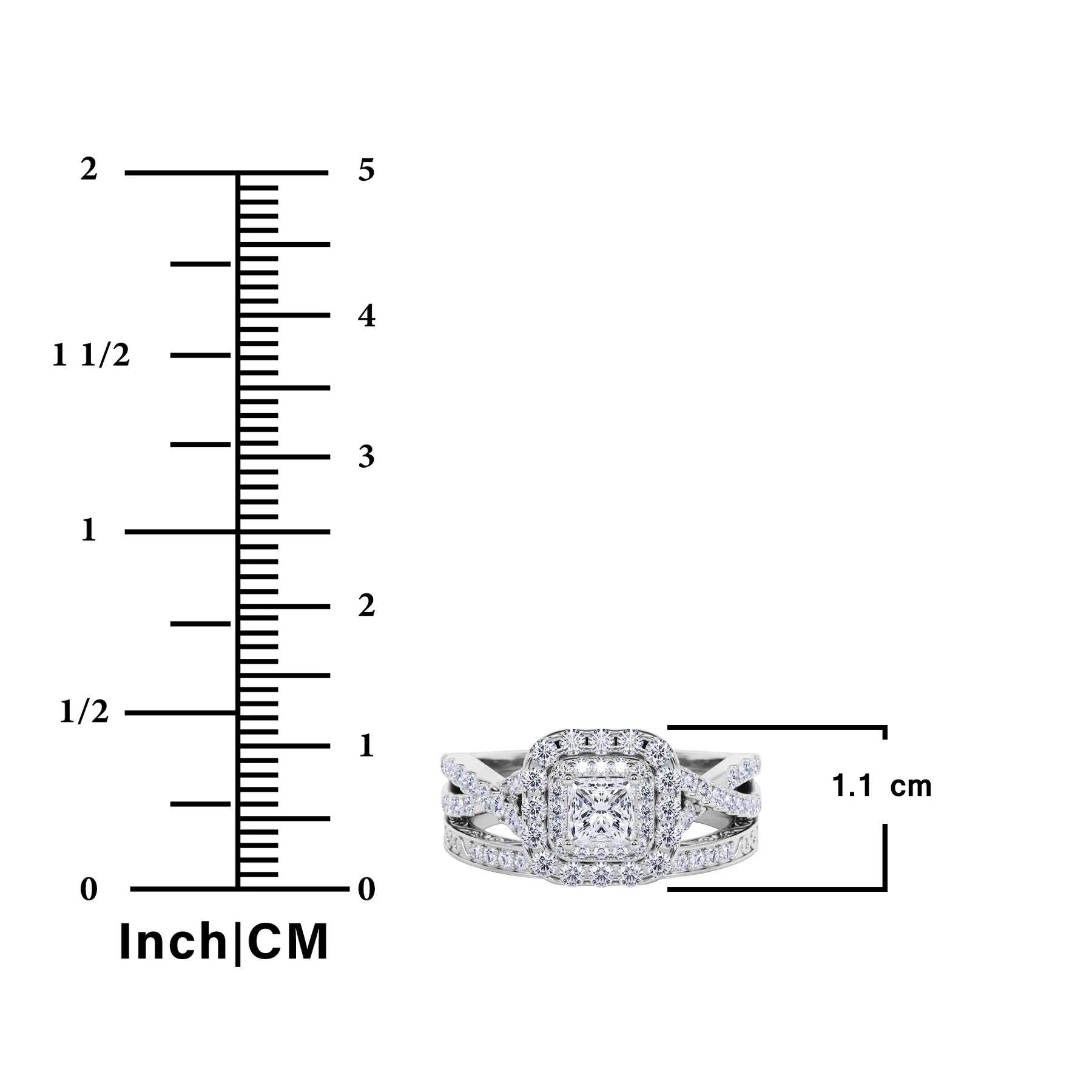 Stunning  Vintage-Inspired Double Halo Square Diamond Wedding Ring Set in 10K Black Gold with Twisted Band and Pave Accents