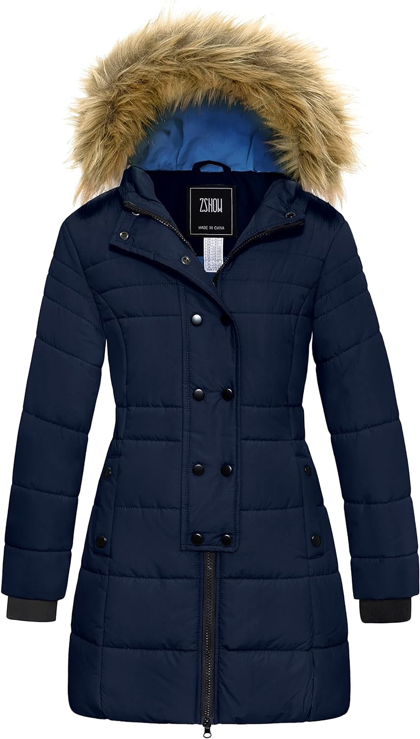 Girls' Waterproof Long Winter Coat Parka Puffer Jacket