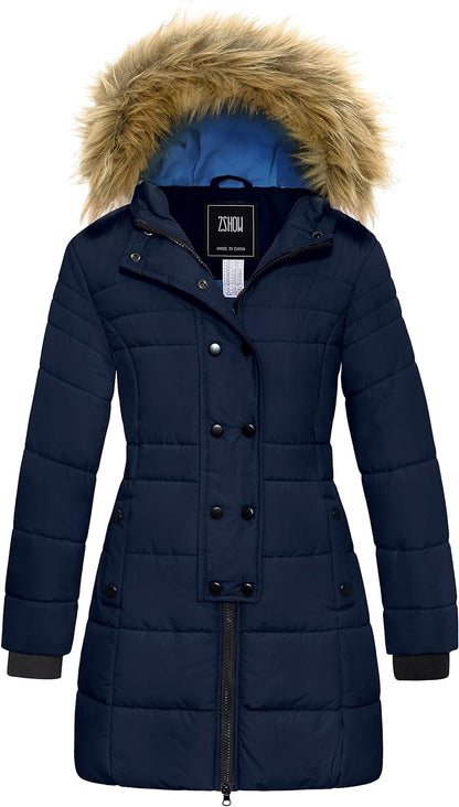 Girls' Waterproof Long Winter Coat Parka Puffer Jacket
