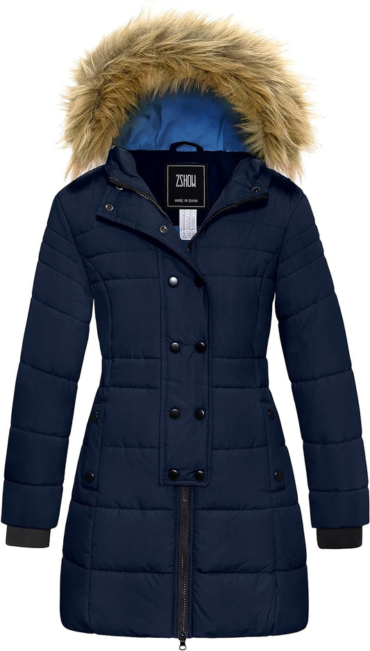 Girls' Waterproof Long Winter Coat Parka Puffer Jacket
