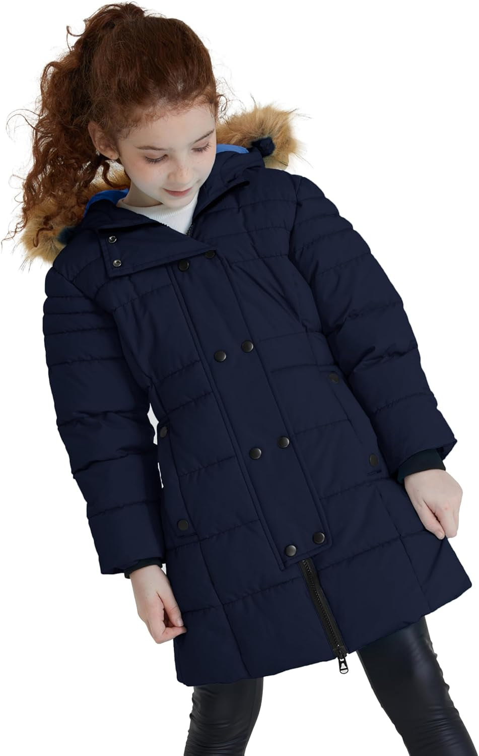 Girls' Waterproof Long Winter Coat Parka Puffer Jacket