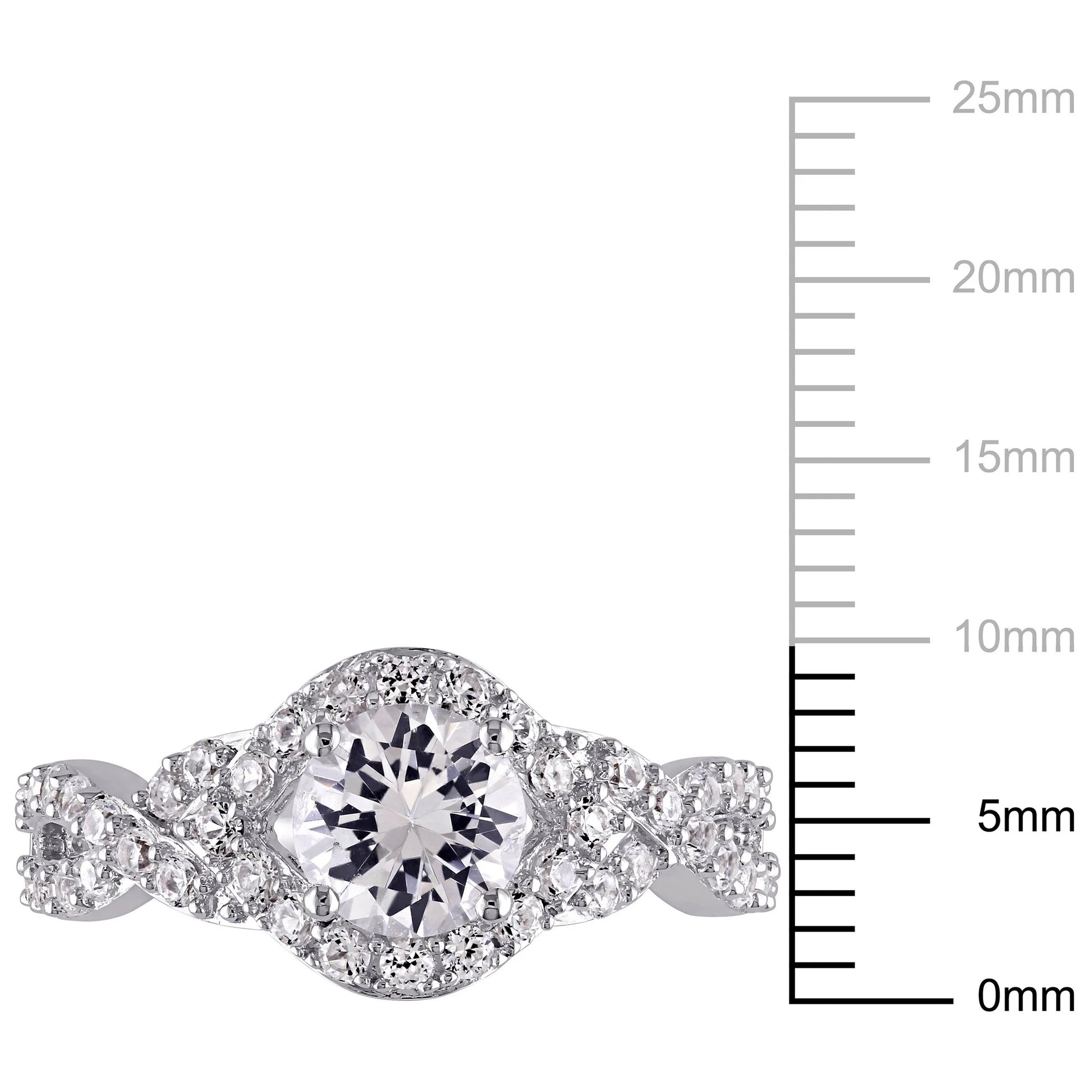 Stunning  Women's Created Sapphire Engagement Ring in Sterling Silver