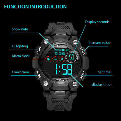 Kids LED Digital Electronic Watch Waterproof Children Boy Girl Sports Wristwatch