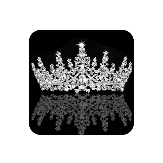 Silver Tiara and Crown for Women - Crystal Rhinestone Accessories for Bridal, Birthday, Prom, Halloween, and Costume Events