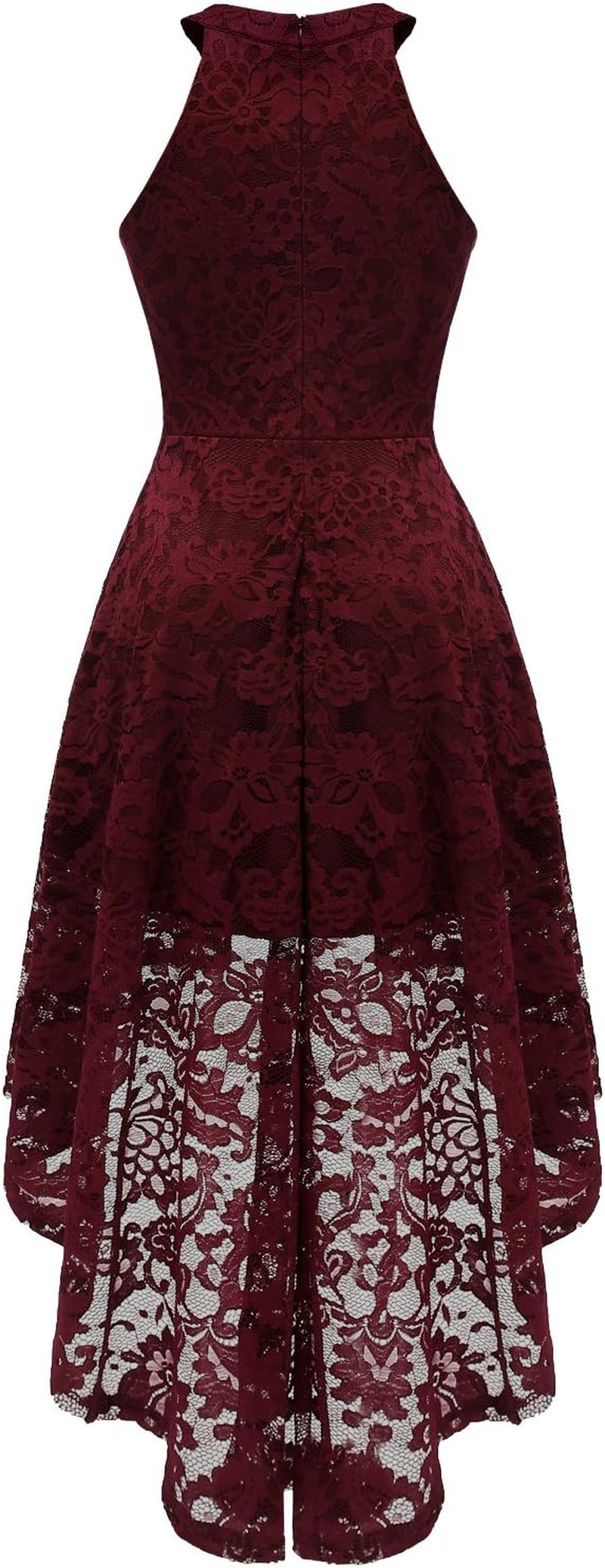 Women's Halter Lace Hi-Lo Cocktail Dress for Weddings and Formal Events