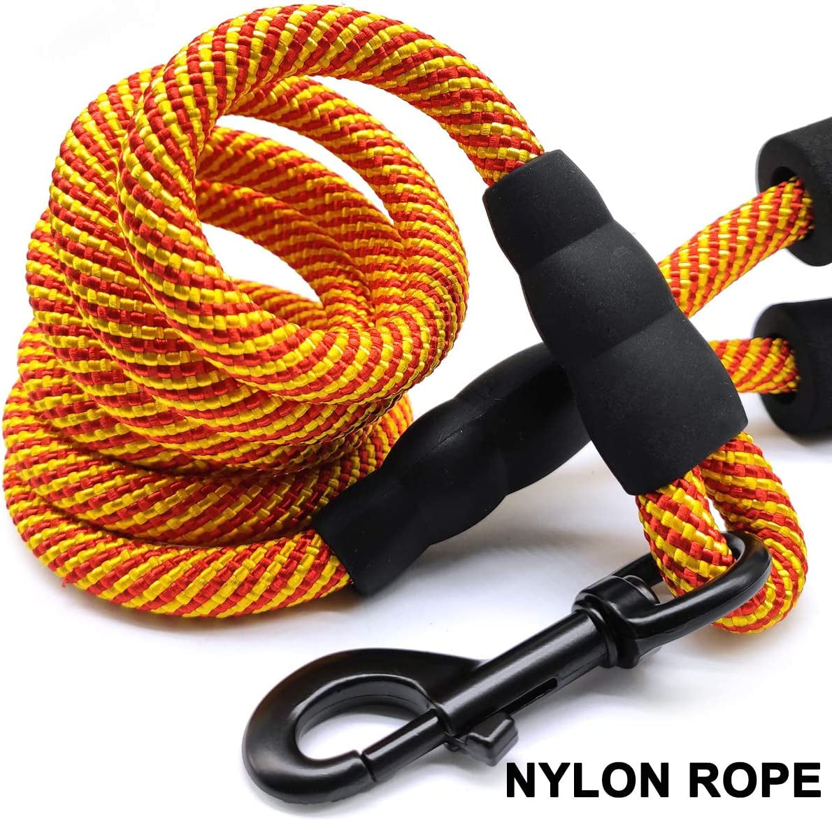 Heavy-Duty Nylon Dog Leash, 6 FT with Soft Padded Handle for Large and Medium Breeds (Orange, 1/2" x 6 FT)