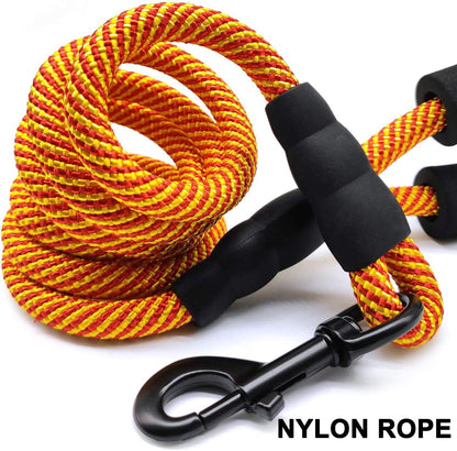 Heavy-Duty Nylon Dog Leash, 6 FT with Soft Padded Handle for Large and Medium Breeds (Orange, 1/2" x 6 FT)