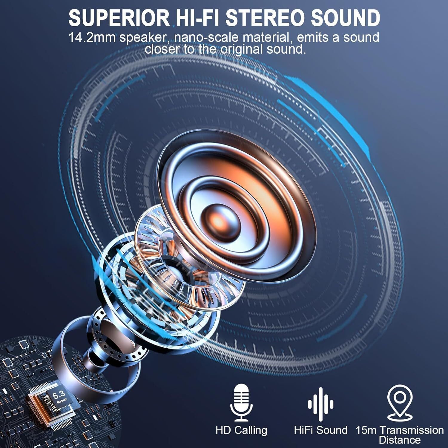 Wireless Earbuds, Bluetooth 5.3 Headphones, Ear Buds Wireless Earbuds Bluetooth