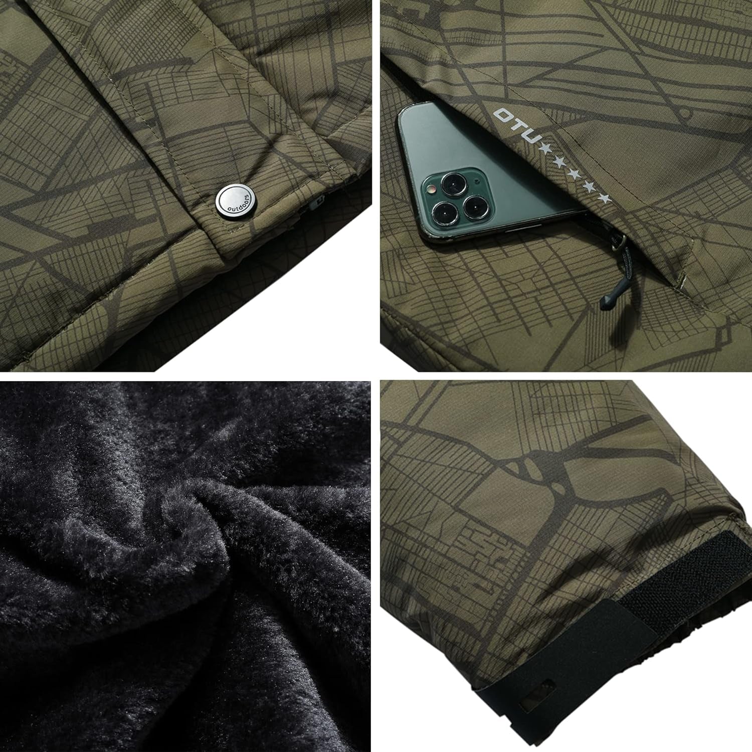 Men's Waterproof Ski Jacket - Warm Winter Hooded Windbreaker for Snowboarding and Mountain Activities