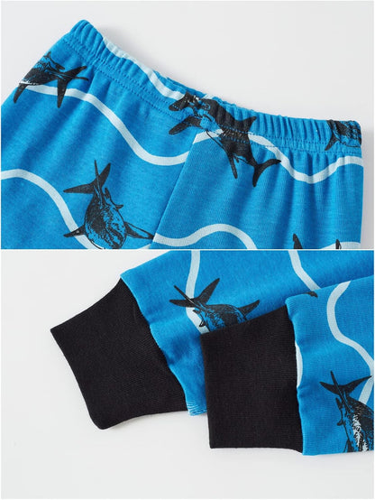 Little Boys Shark Pajamas Softest&Comfiest Pajamas 4 Piece Toddler Boys Pajamas Kid'S Sleepwear Size 6 Blue