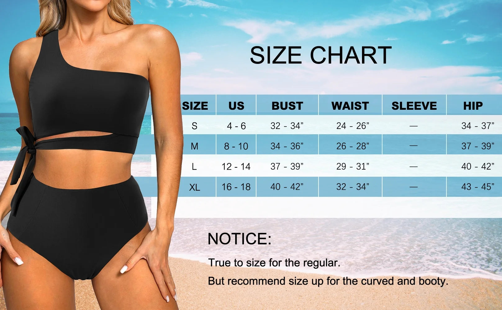 Stylish  One Shoulder High Waisted Bikini Set - Trendy Tie High Cut Swimsuit for Women