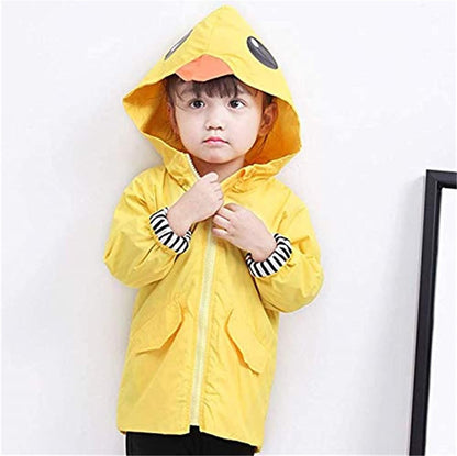 Toddler Duck Rain Jacket - Cute Cartoon Animal Hoodie for Boys and Girls, Ideal for Fall and Winter School Outfits