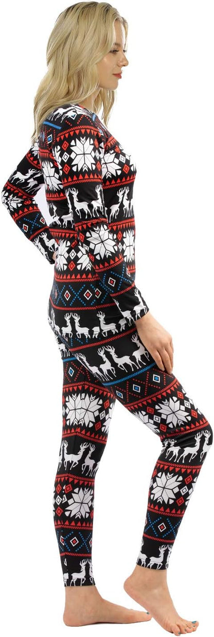 Women's Thermal Fleece-Lined Underwear Set - Long Johns Base Layer for Cold Weather