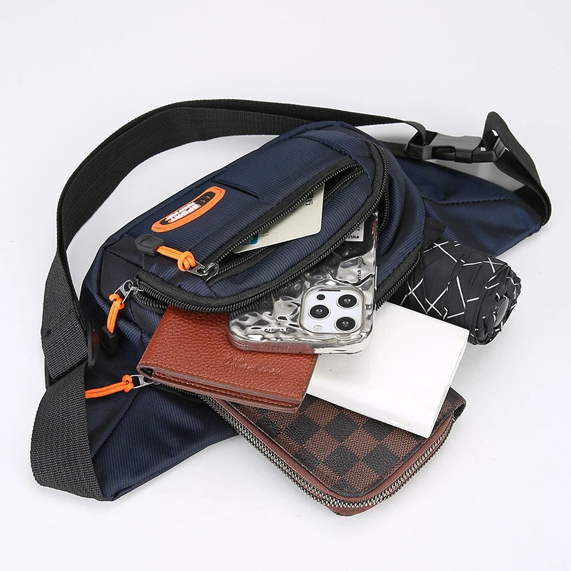 Versatile Mobile Waist Bag for Men & Women - Large Capacity, Splash-Proof, Durable for Business & Construction Use