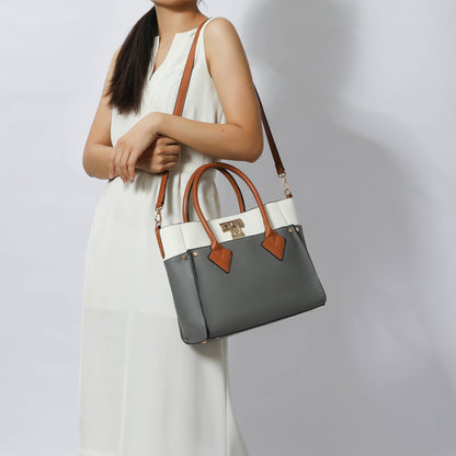 Brynlee Women's Navy Tote Bag & Wristlet Wallet Set - Stylish Crossbody Handbag by Mia K