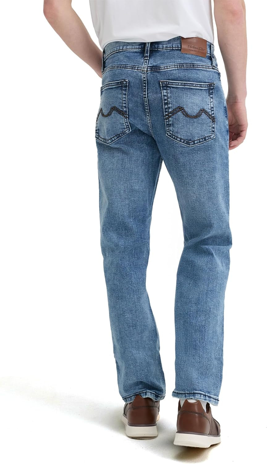 Men's Relaxed Fit Straight Leg Stretch Jeans - Ultimate Comfort Superflex Pants