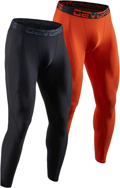 Men's Compression Athletic Leggings - Available in 2 or 3 Pack with Optional Pocket