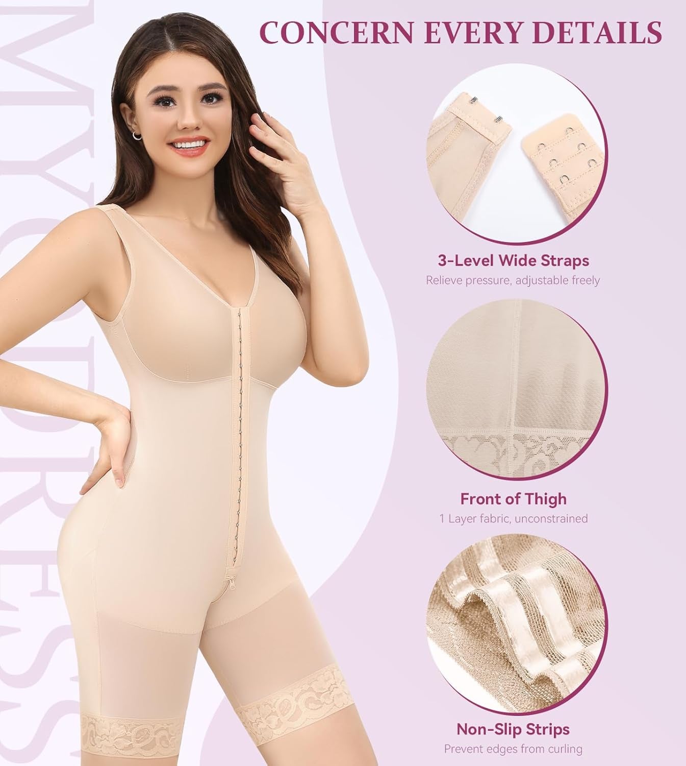 Fajas Colombianas Shapewear for Women Tummy Control Bodysuit Body Shaper for Women Post Surgery Compression
