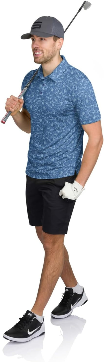 Men's Quick Dry Moisture-Wicking Short-Sleeve Golf Polo Shirt