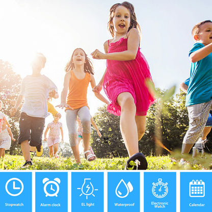 Kids LED Digital Electronic Watch Waterproof Children Boy Girl Sports Wristwatch