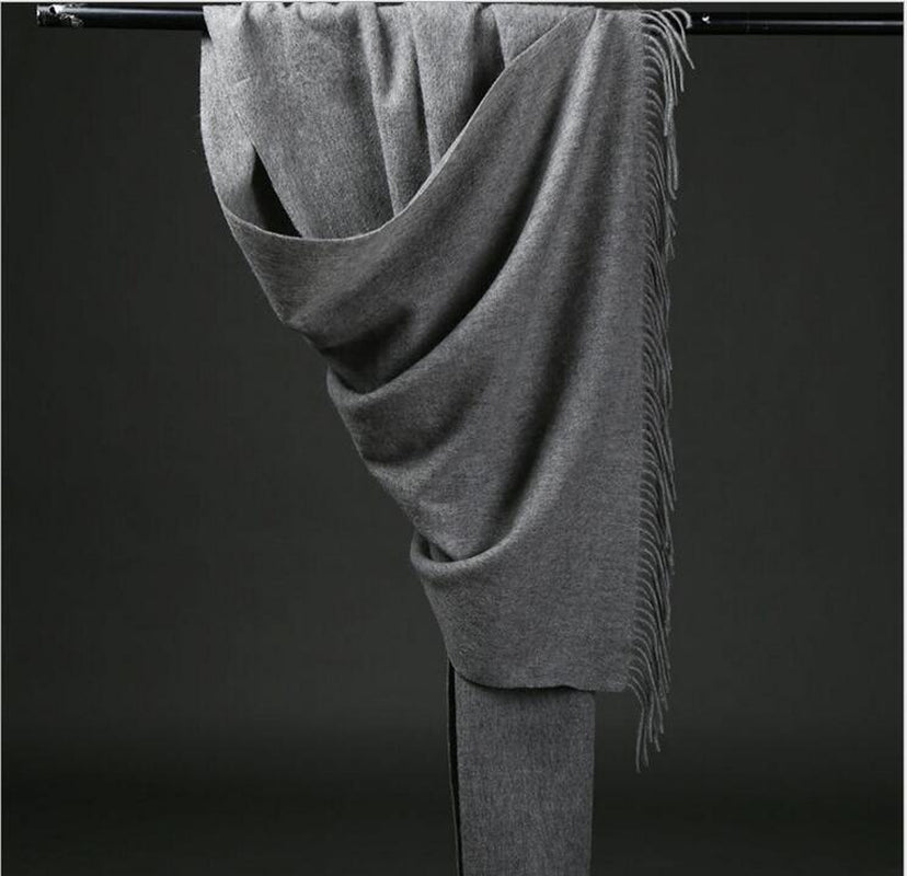 Mens Womens Oversize 100% Cashmere Scotland Wool Blanket Shawl Wrap Solid Scarf