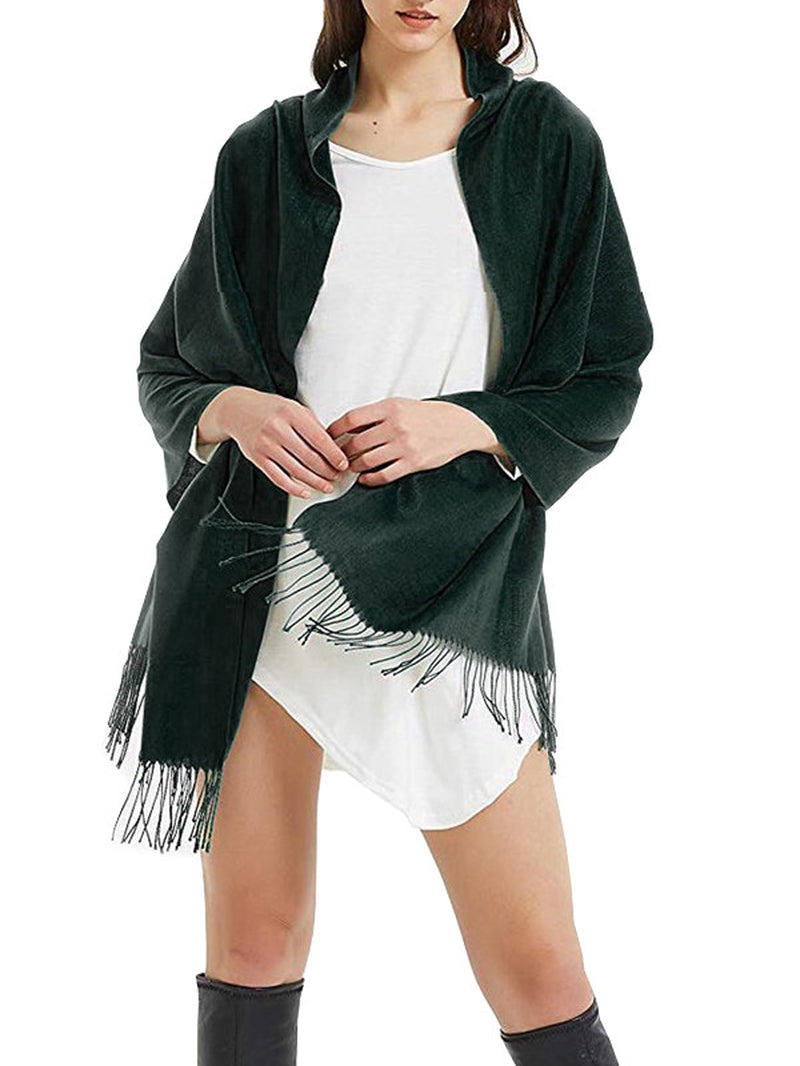 Mens Womens Oversize 100% Cashmere Scotland Wool Blanket Shawl Wrap Solid Scarf