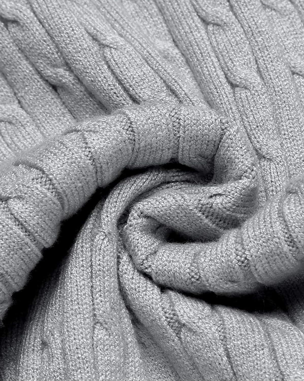 Men's Slim Fit Cable Knit Turtleneck Thermal Sweater