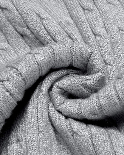 Men's Slim Fit Cable Knit Turtleneck Thermal Sweater