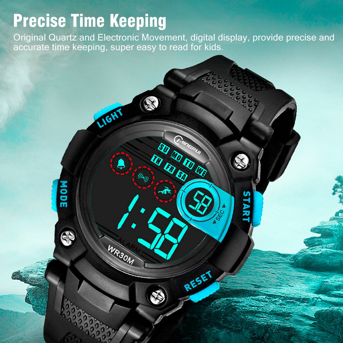 Kids LED Digital Electronic Watch Waterproof Children Boy Girl Sports Wristwatch