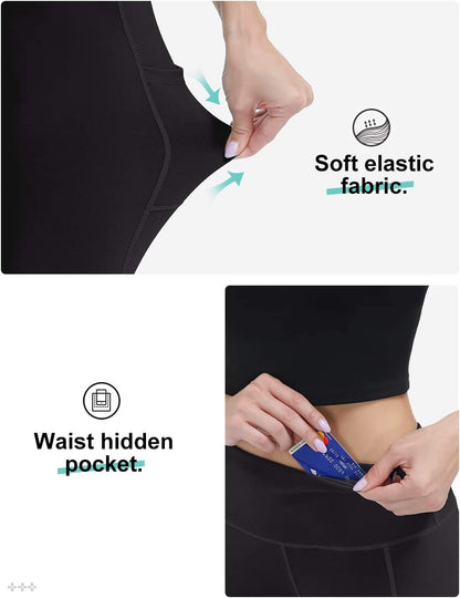 Women's Anti-Nail Leggings, Non-Transparent Yoga Pants with Phone Pockets, Tummy Control Full-Length and Capri Options