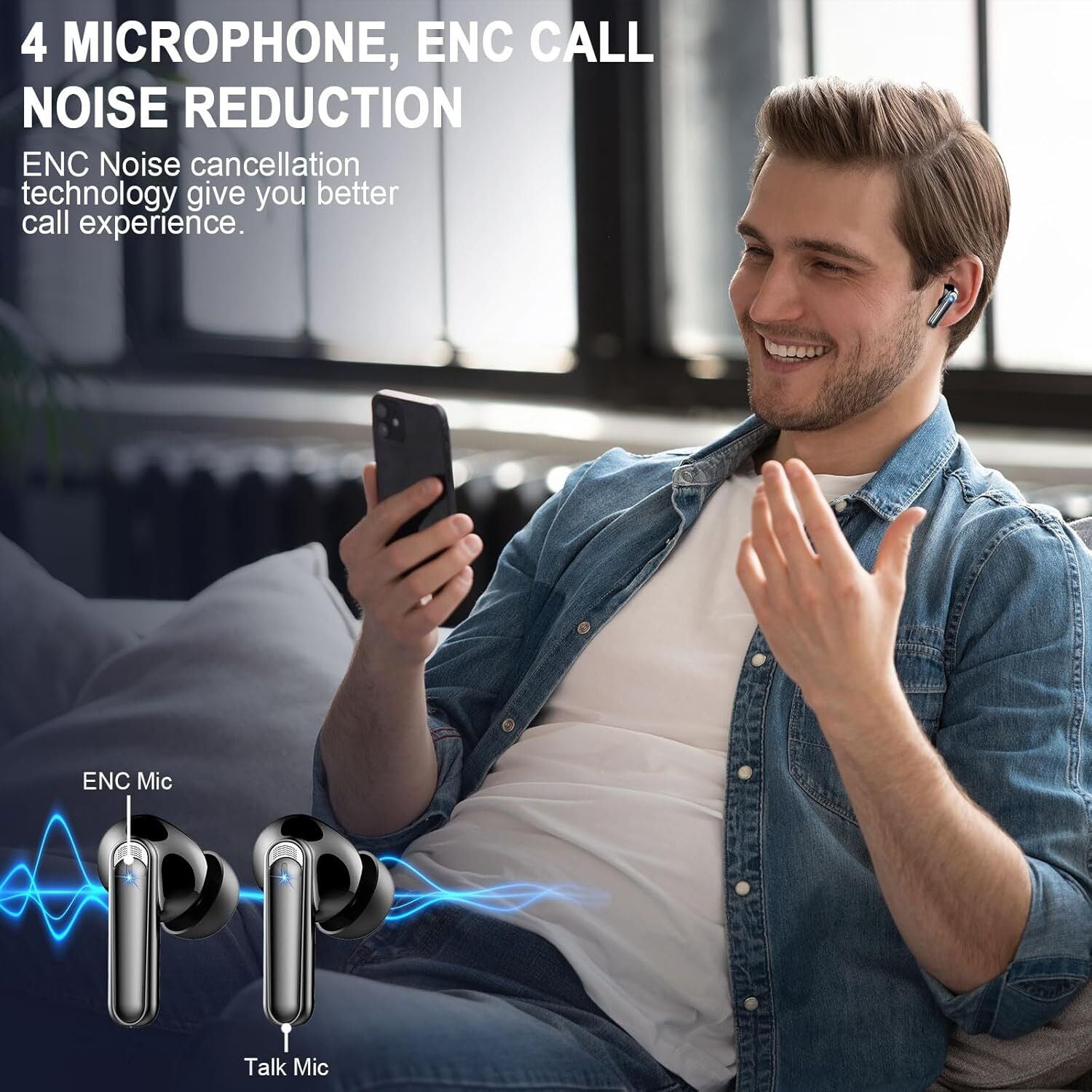 Wireless Earbuds, Bluetooth 5.3 Headphones, Ear Buds Wireless Earbuds Bluetooth