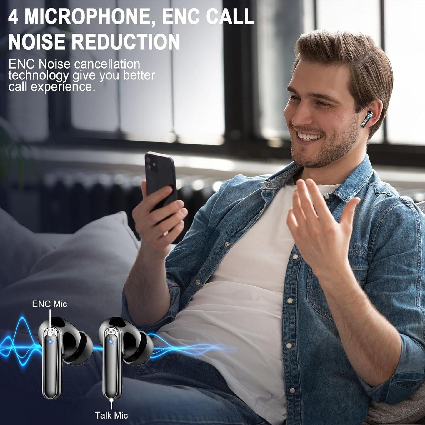 Wireless Earbuds, Bluetooth 5.3 Headphones, Ear Buds Wireless Earbuds Bluetooth