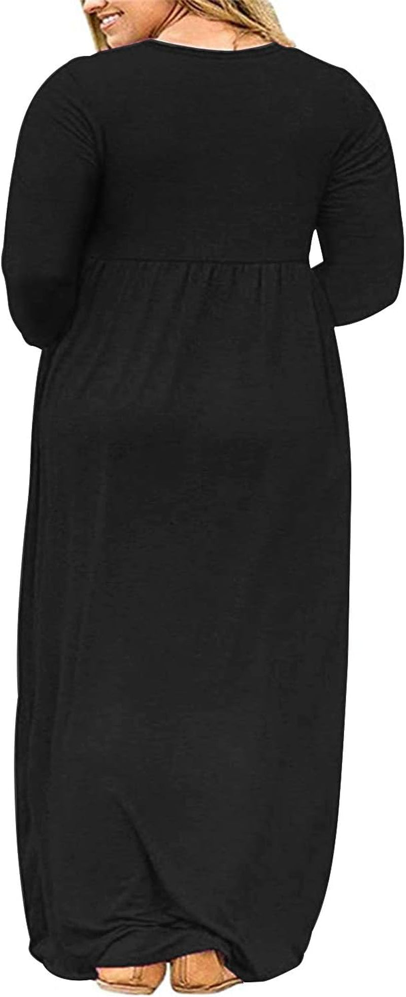 Plus Size Maxi Dress for Curvy Women - Long Sleeve Casual Style