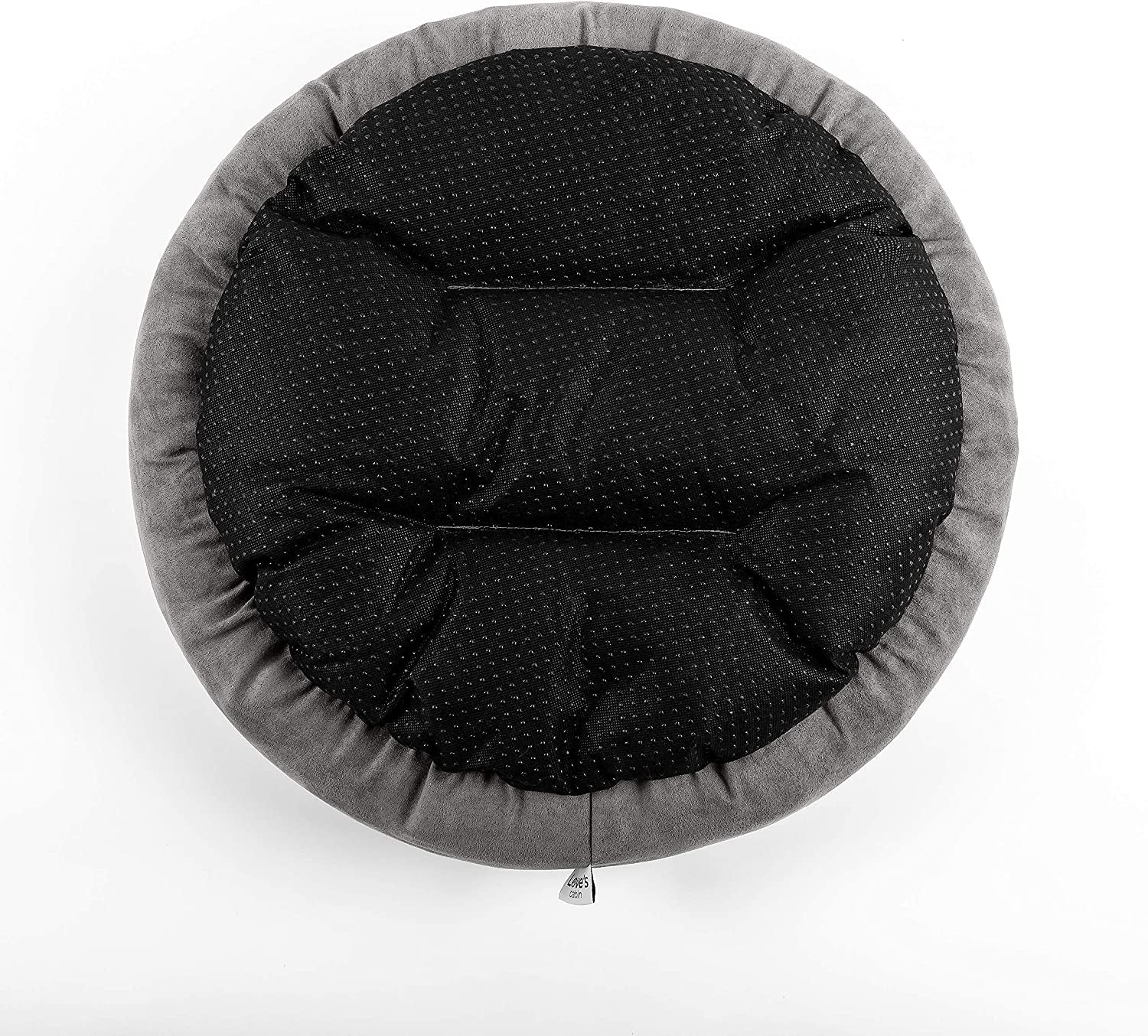 Round Donut Pet Cushion Bed for Cats and Small Dogs, 20-Inch, Anti-Slip Water-Resistant Base, Ultra-Soft Durable Fabric, Washable Luxury Design in Gray